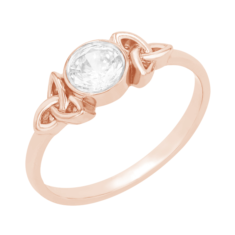 Propletený zlatý prsten s diamantem Lorey 97666