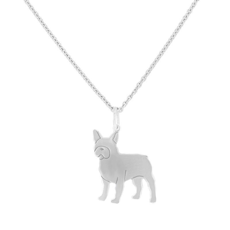 Stříbrný přívěsek ve tvaru psa s gravírem French Bulldog 98636