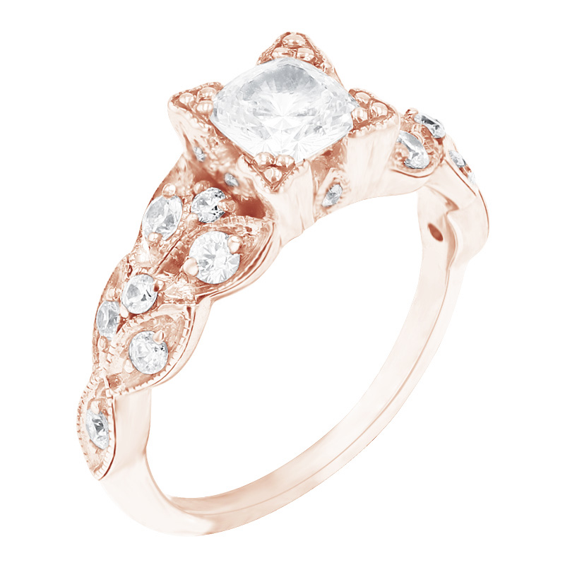 Zlatý zásnubní vintage prsten plný diamantů Galya 98906