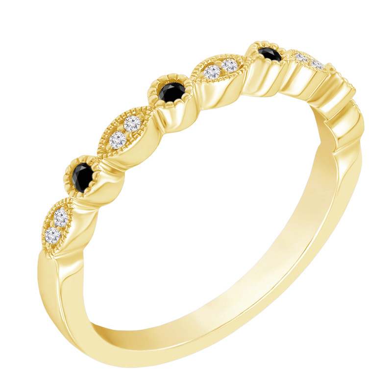 Eternity prsten s černými a bílými diamanty Alanis 99306