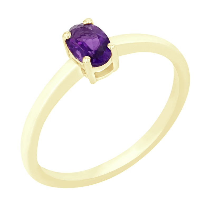 Minimalistický prsten s ametystem Tiina