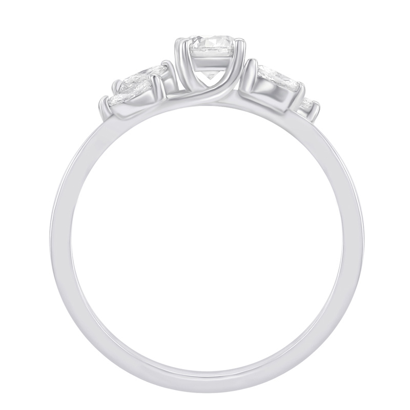 Zásnubní prsten s moissanitem a marquise diamanty Halym 100457