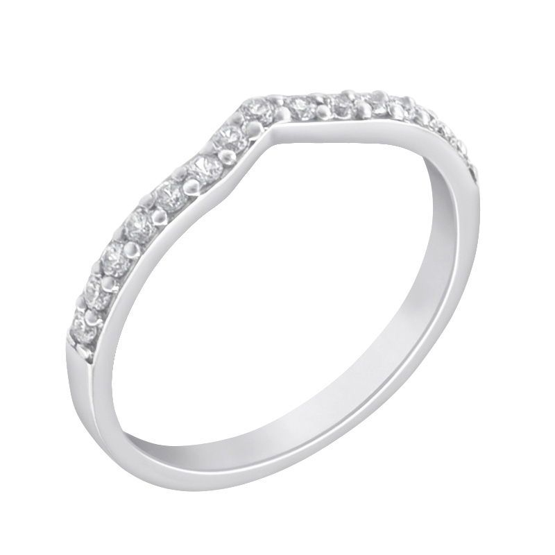 Platinový eternity prsten s diamanty a pánský plochý prsten Marveille 101327