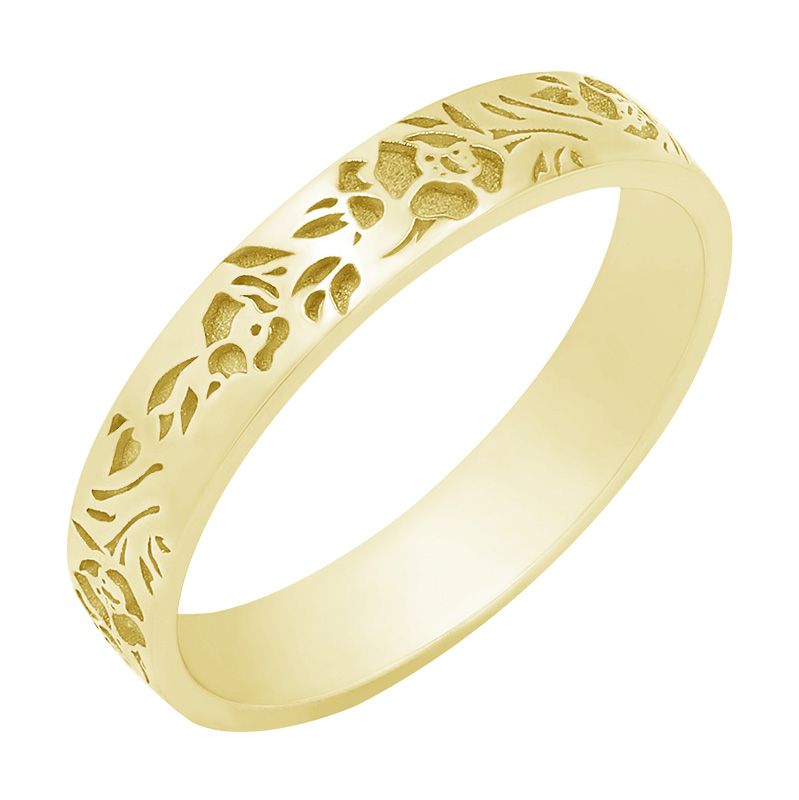Romantické snubní prsteny s gravírem kytek Rabia 101657