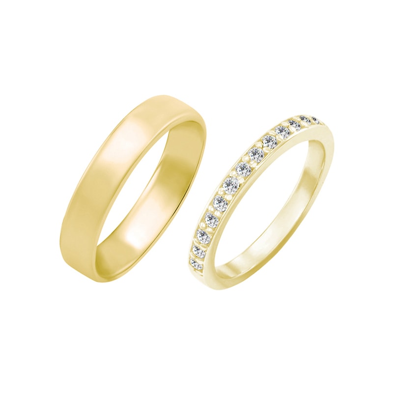 Eternity prsten s lab-grown diamanty a pánský komfortní prsten Amire 102177