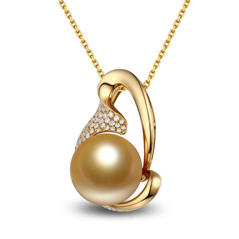 Zlatý náhrdelník se zlatou perlou 10287