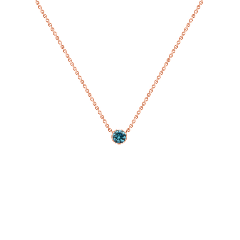Stříbrný minimalistický náhrdelník s modrým diamantem Glosie 103687