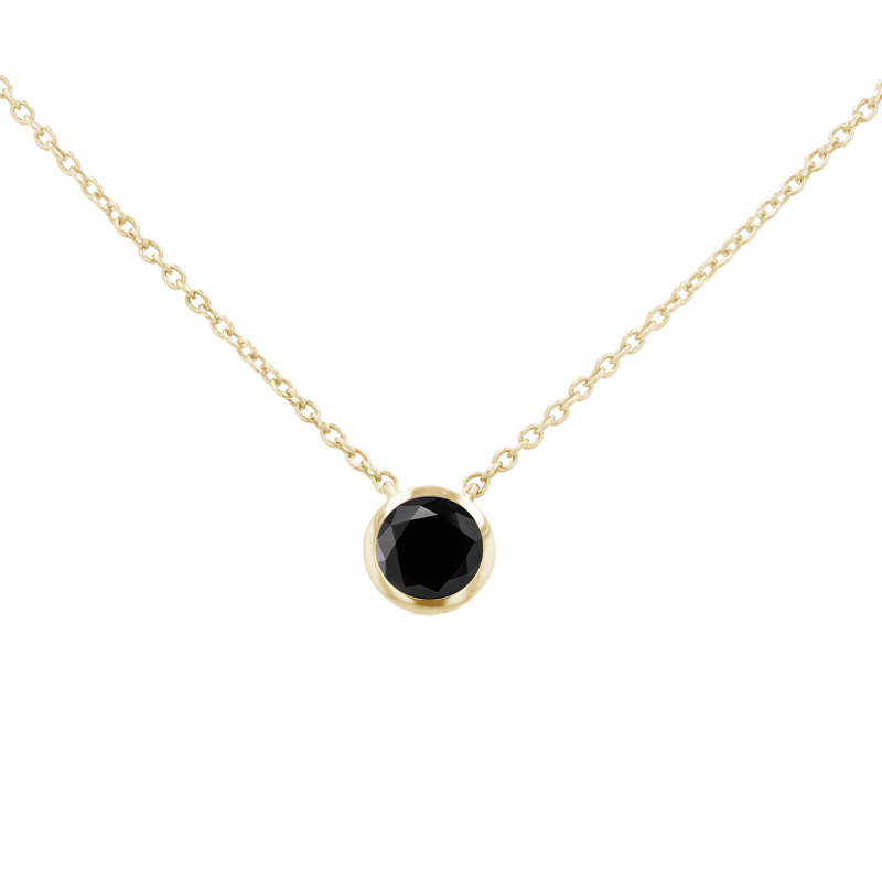 Stříbrný náhrdelník s černým diamantem Leigha 103847