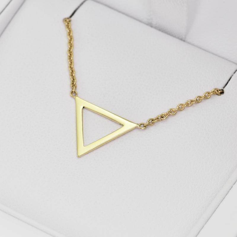 Zlatý náhrdelník ve tvaru trojúhelníku 10407