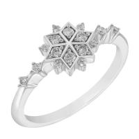 Stříbrný prsten s lab-grown diamantovou hvězdou Baker