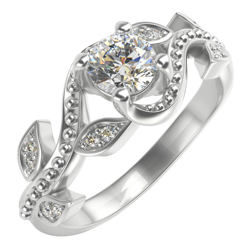 Zásnubní vintage prsten s diamanty Vindo 104827