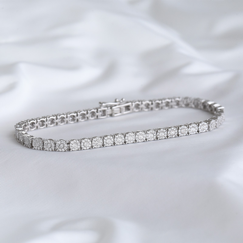 Elegantní stříbrný náramek s diamanty Ramess 107977