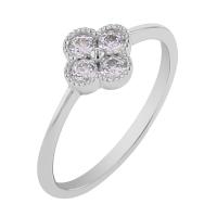 Prsten s lab-grown diamanty ve tvaru květiny Simra