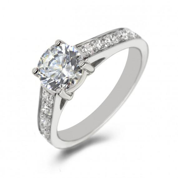 Platinový zásnubní prsten s diamanty Sibley