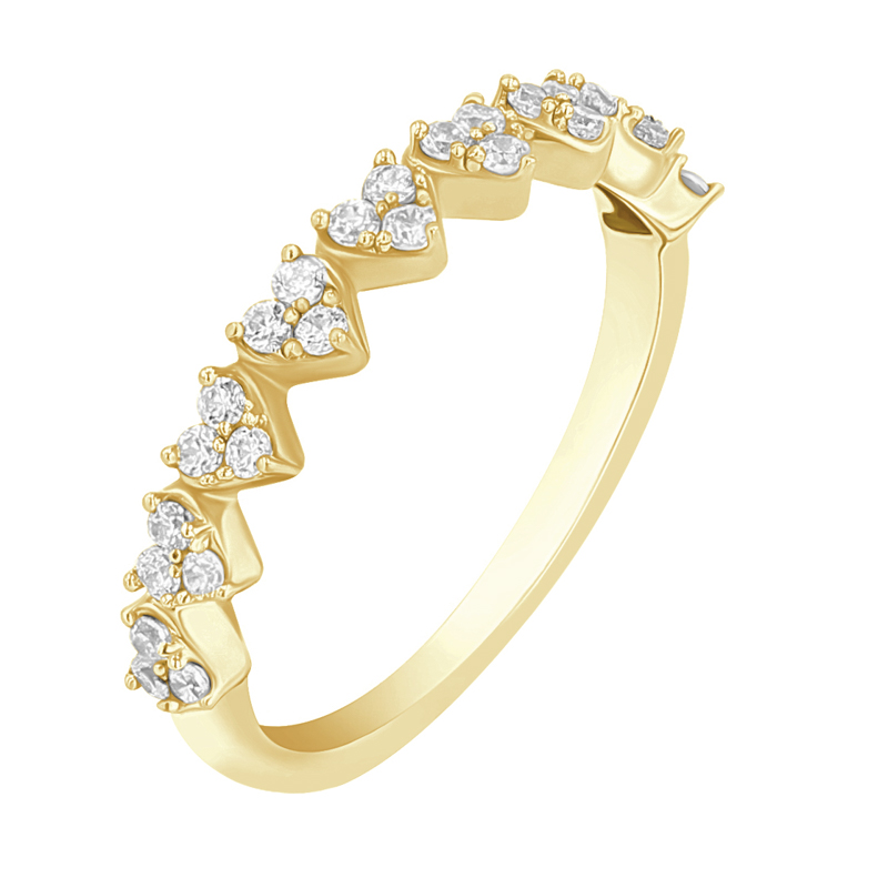 Srdíčkový eternity prsten s diamanty Mihai 112667