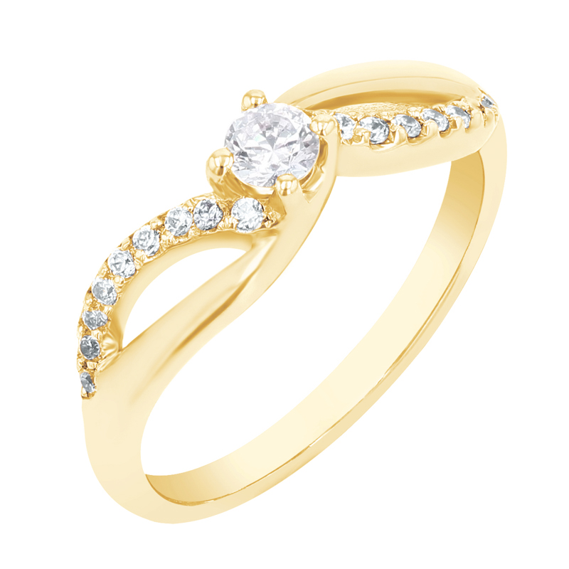 Zásnubní prsten s moissanitem a lab-grown diamanty Wemy 114527