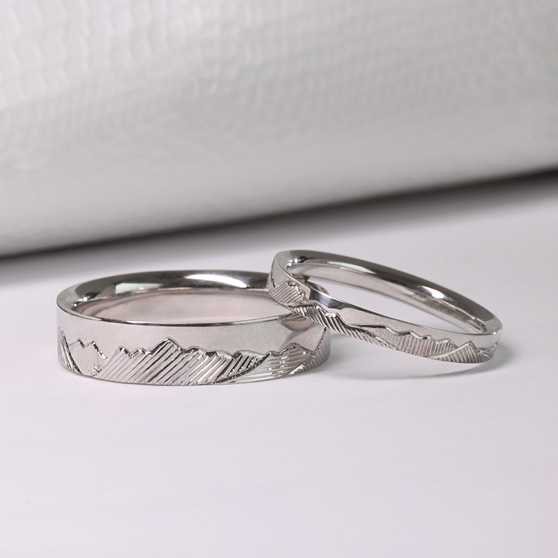 Snubní prsteny s ruční rytinou hor Safa 116997