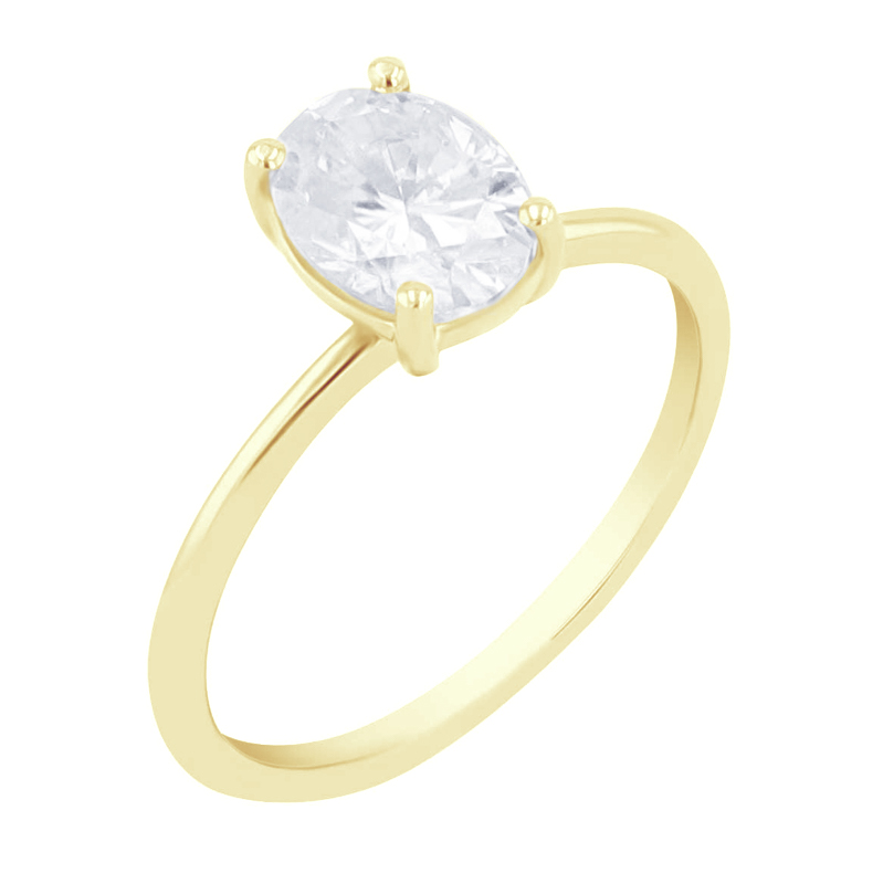 Elegantní zásnubní prsten s oval moissanitem s výběrem velikosti Frost