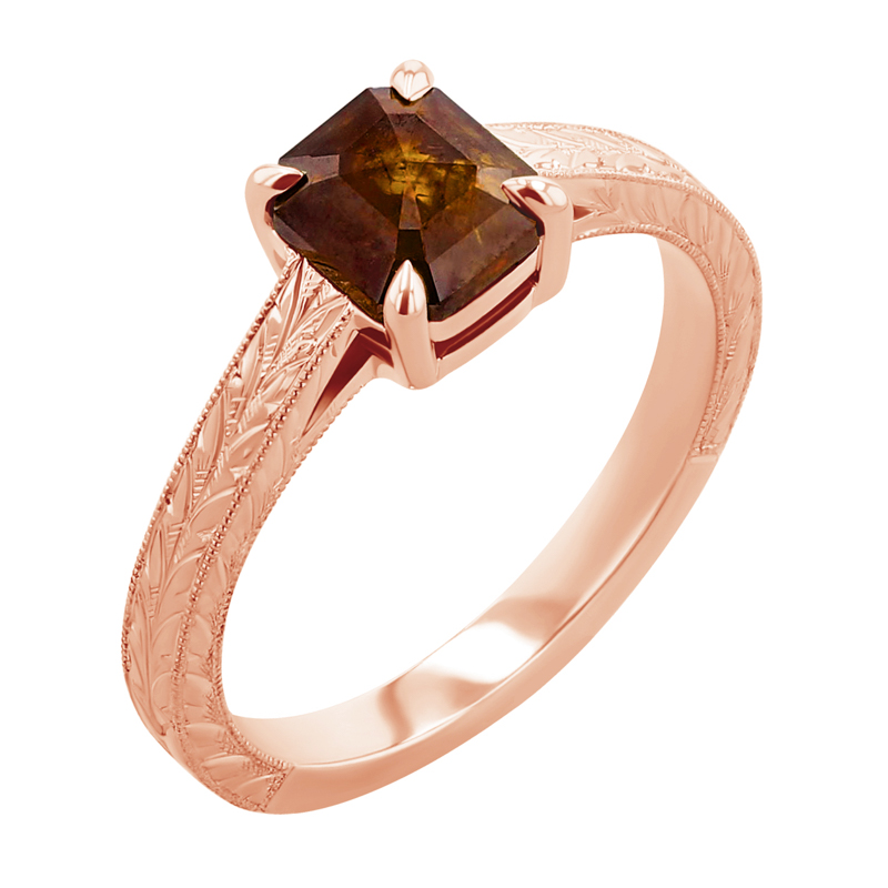 Ručně rytý prsten s emerald salt and pepper diamantem Arlena 119687