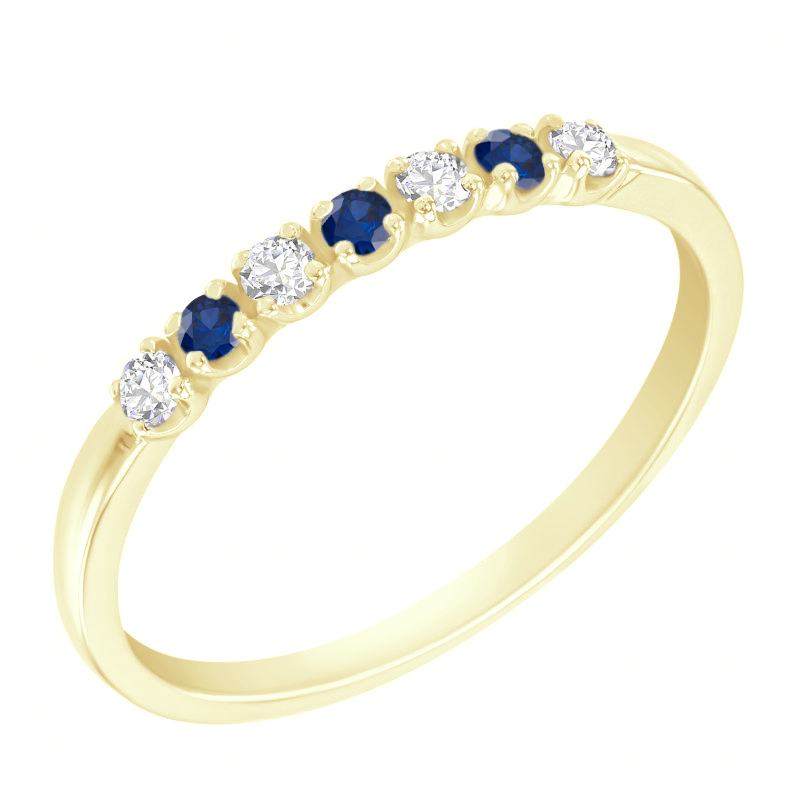 Eternity prsten s modrými safíry a diamanty Gianna 120067