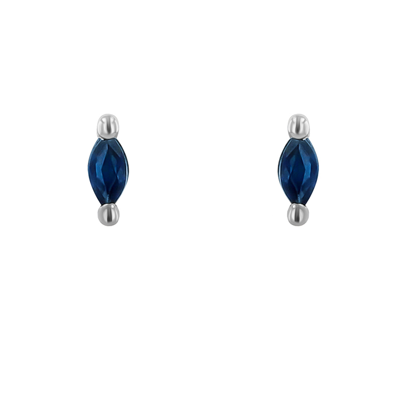 Minimalistické náušnice s modrými safíry Daina