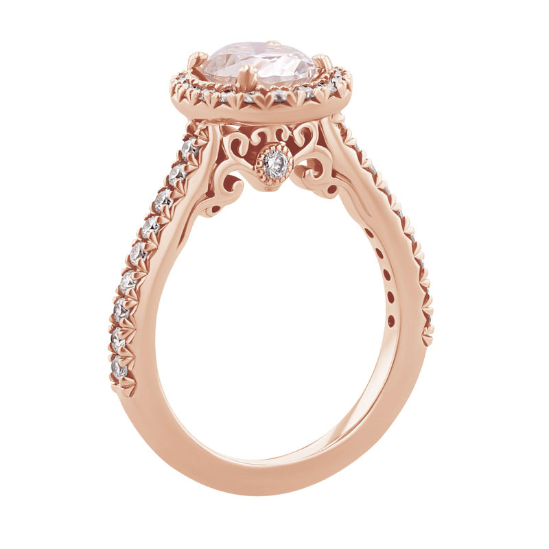 Zlatý elegantní zásnubní prsten s moissanitem Jody 121707