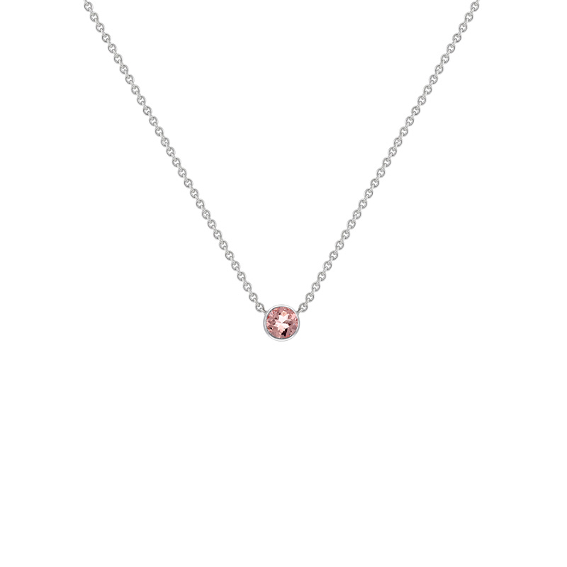 Stříbrný minimalistický náhrdelník s morganitem Glosie 122207