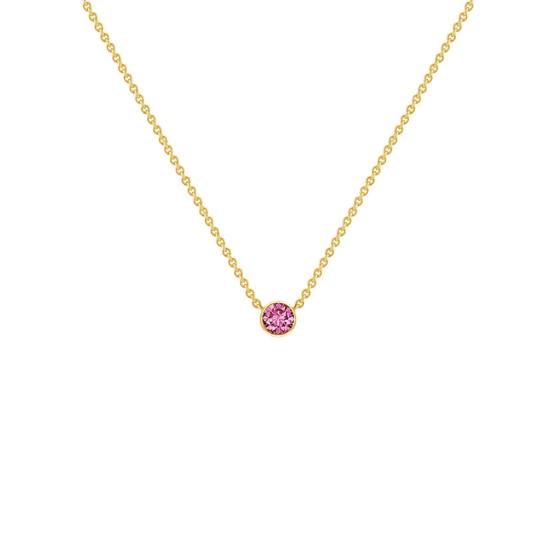 Stříbrný minimalistický náhrdelník s růžovým safírem Glosie 122217
