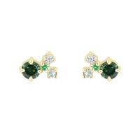 Zelené cluster náušnice se zelenými diamanty a drahokamy Kerrie