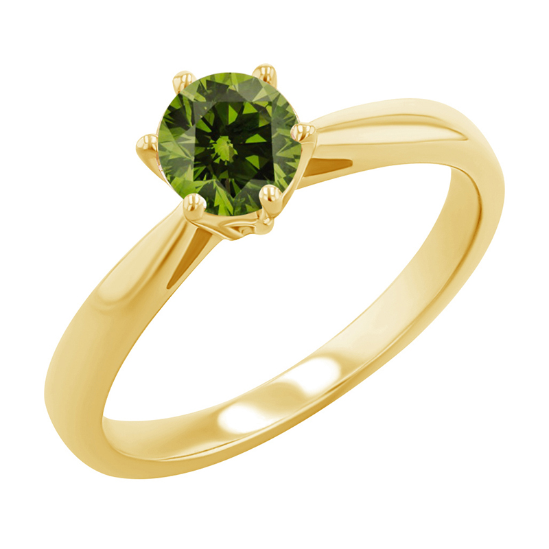 Zásnubní prsten se zeleným diamantem Sati 125017