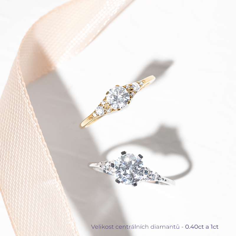 Zásnubní prsten s lab-grown diamanty Diana 125657