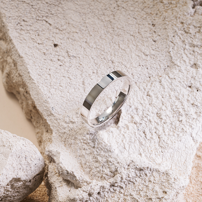 Eternity prsten s lab-grown diamanty a pánský plochý prsten Rexanne 126077