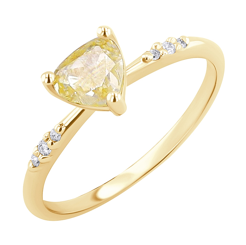 Zlatý zásnubní prsten se žlutým diamantem Julia