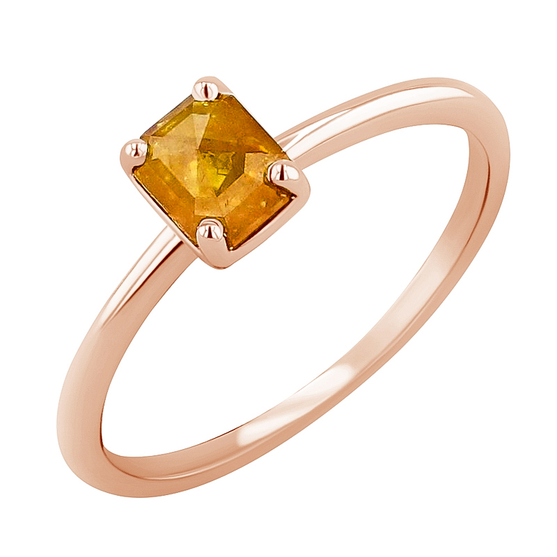 Zlatý prsten s emerald salt and pepper diamantem Lucilia 126477