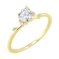 Zlatý cluster zásnubní prsten s 0.41 ct IGI certifikovaným lab-grown diamantem Rosa