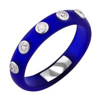 Modrý keramický prsten s diamanty Maisha