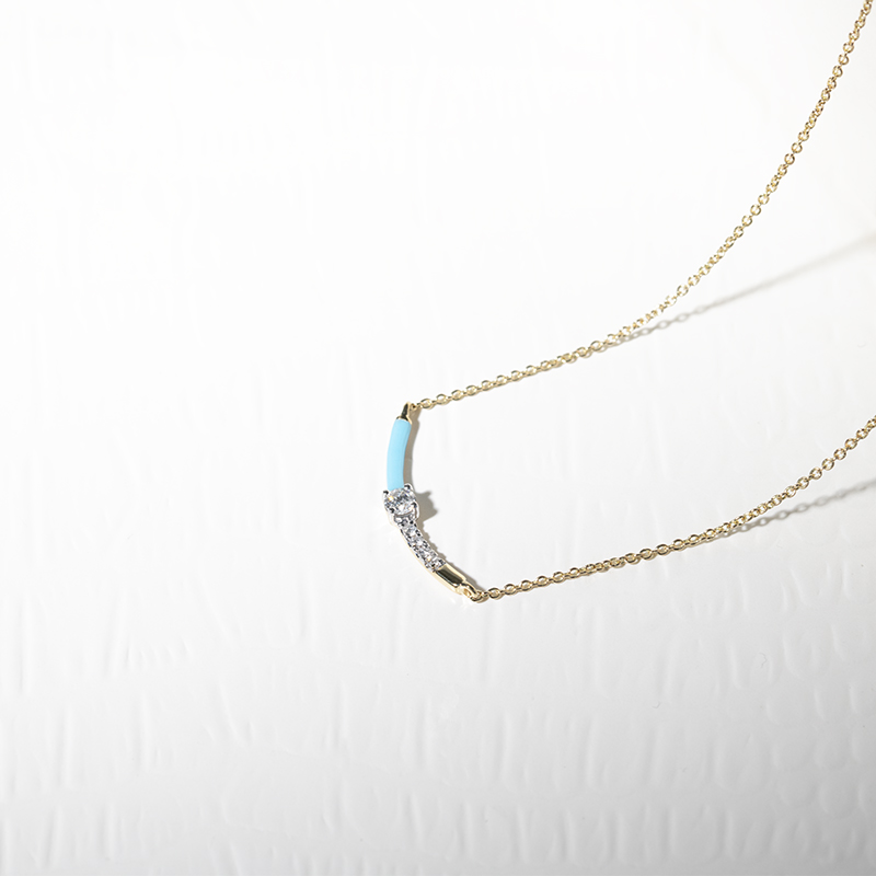 Modrý keramický náhrdelník s diamanty Jamey 127597