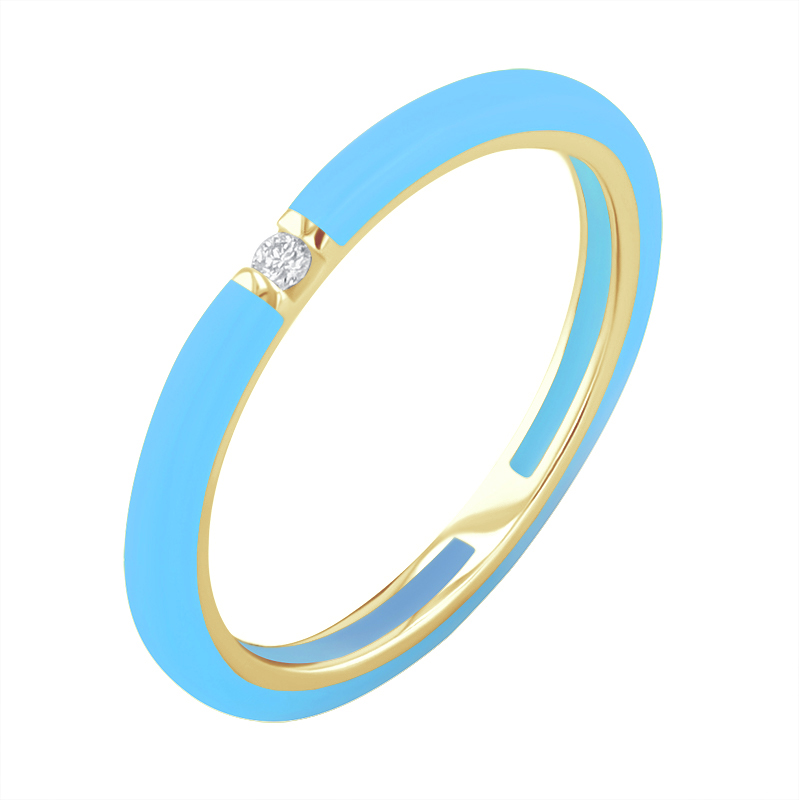 Modrý keramický prsten s diamanty Cecelia 128737