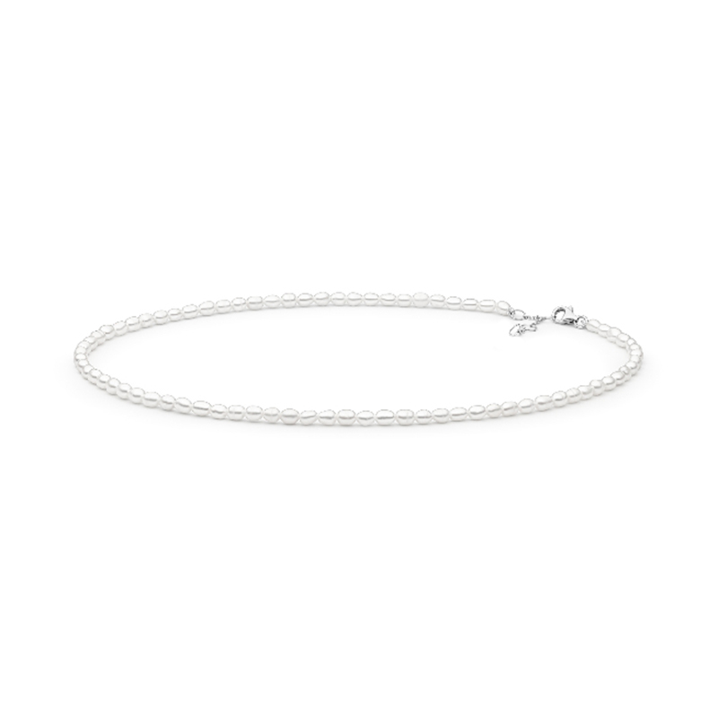 Stříbrný náhrdelník s bílými perlami Babbles