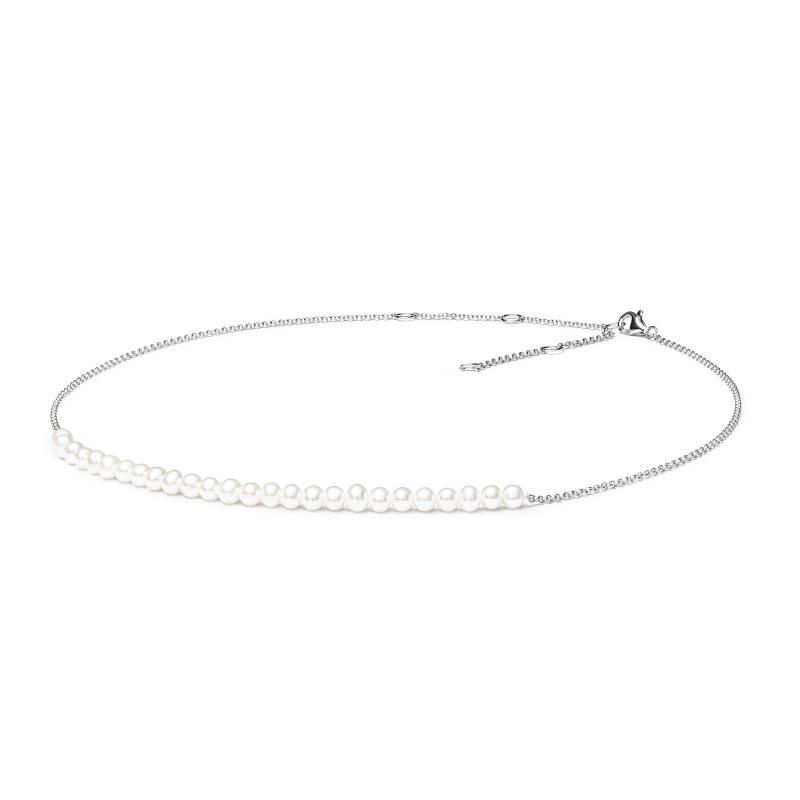 Eppi Stříbrný náhrdelník s perlami Majorca N38601