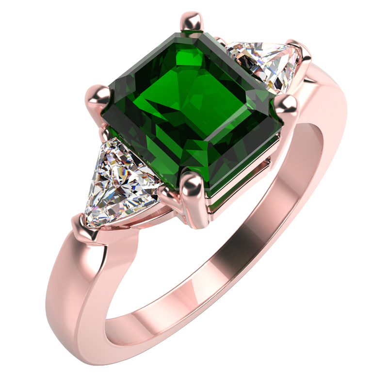 Zlatý smaragdový prsten 13017