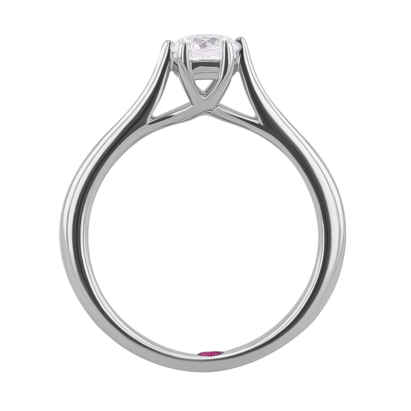 Zásnubní prsten s lab-grown diamantem a rubínem Nelia 130327