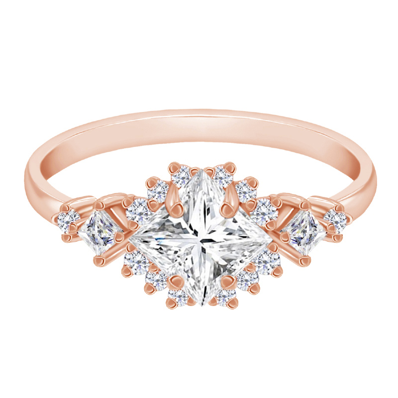 Zásnubní prsten s princess certifikovaným lab-grown diamantem Medrie 130677