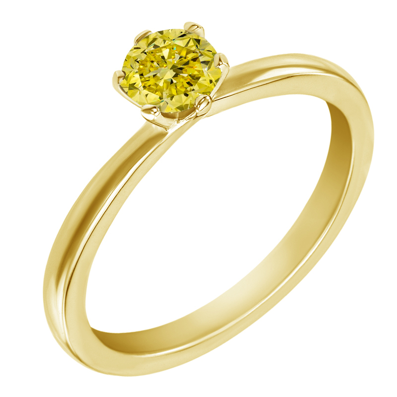 Zásnubní prsten s 0.3ct IGI certifikovaným lab-grown fancy žlutým diamantem Rabby