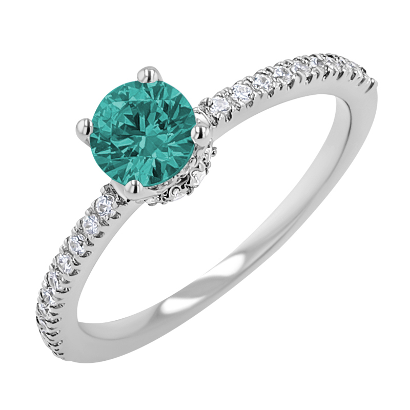 Zlatý prsten se smaragdem a diamanty Prisha 135027