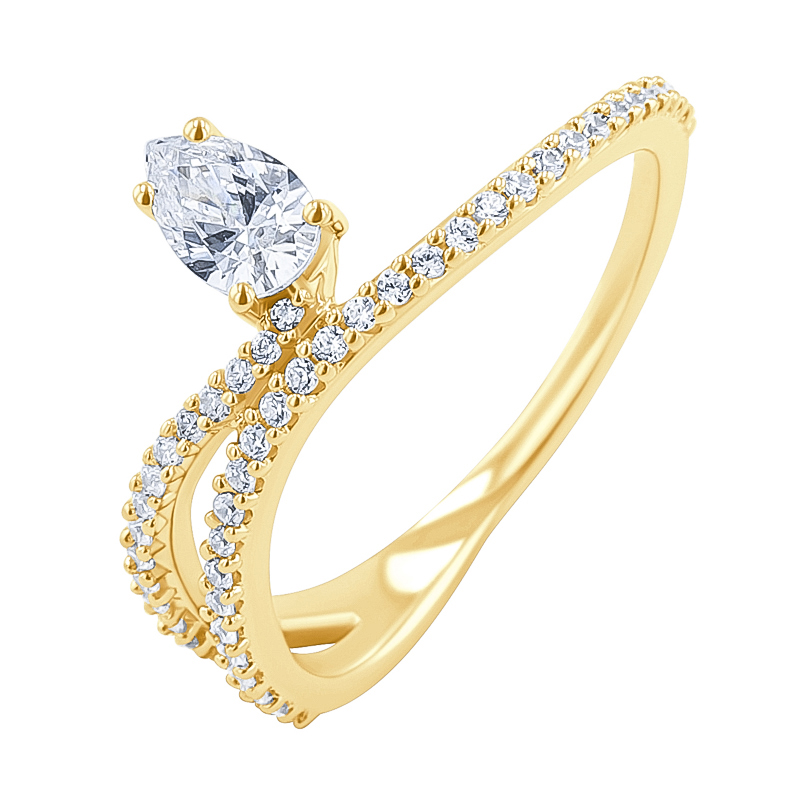 Eppi Atypický zásnubní prsten s lab-grown diamanty Reptie RE47286