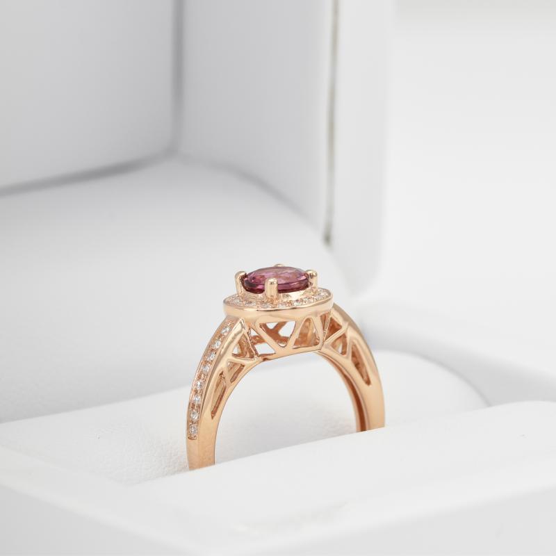Turmalínový prsten s diamanty 15517