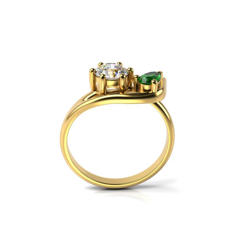 Smaragdový prsten s diamantem 15707