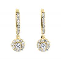 Zlaté kruhové náušnice s 0.13ct přírodním diamantem Madhu