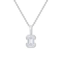 Minimalistický přívěsek ze stříbra s emerald diamantem Lias